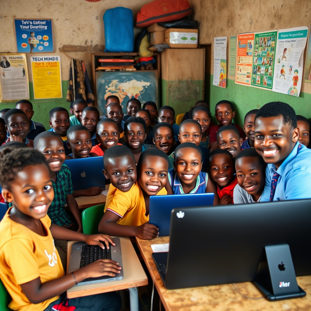 Students with computers
