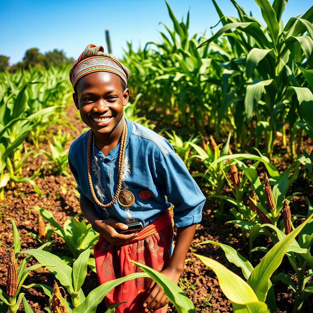 Young farmer in field